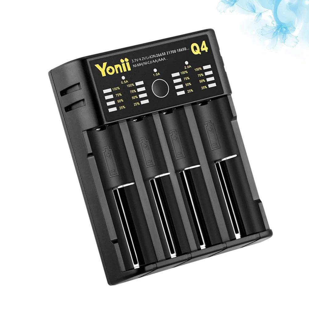 

1 Pc Battery Charger Independent Rechargeable 4 Slot Portable Battery Charger for Charging Lithium Battery Outdoor Home