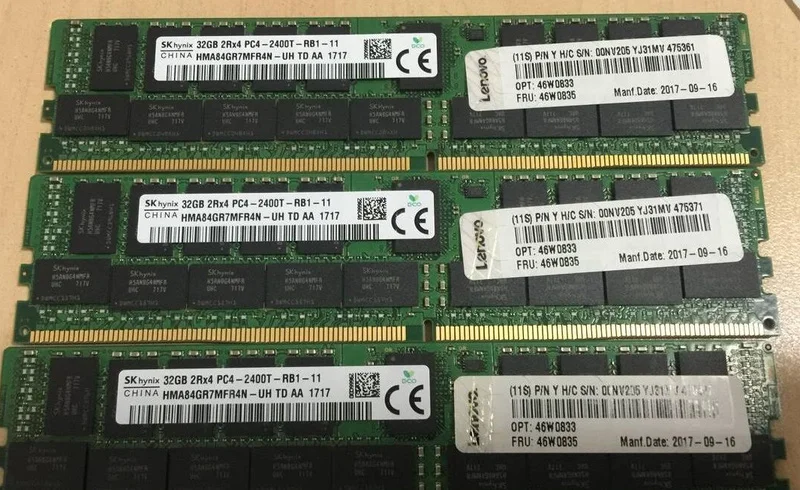 

RAM 32G 2RX4 PC4-2400T ECC 46W0833 46W0835 X3650M5Server memory 1PCS