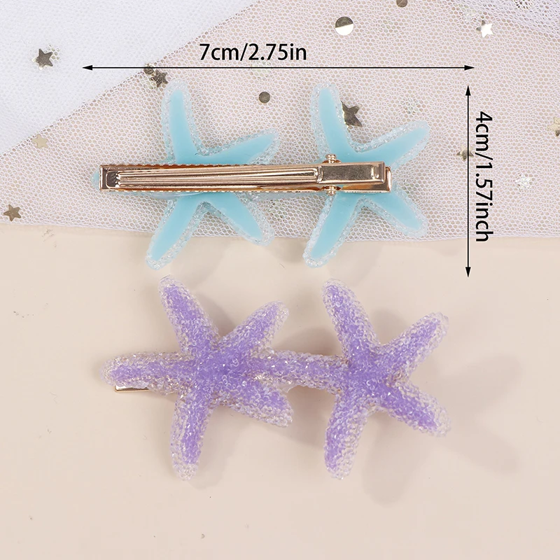 2 шт. заколки для волос в виде морской звезды