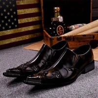 first layer cowhide mens leather shoes pointed toe business formal wear trendy business casual genuine leather shoes