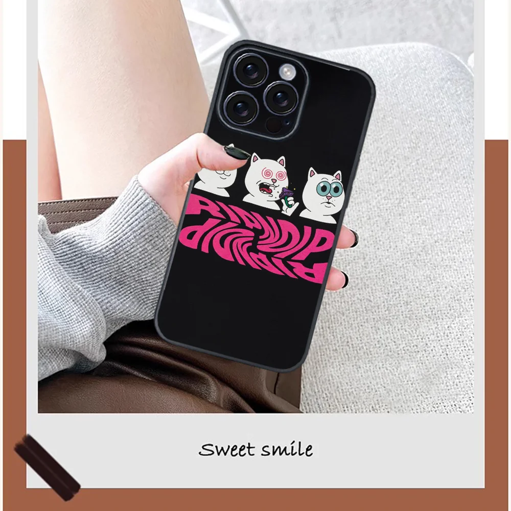 Funny R-RipndipS CAT Phone Case For iPhone 16 15 14 13 12 11 PRO MAX PLUS Mini TPU Soft to Skin-friendly case