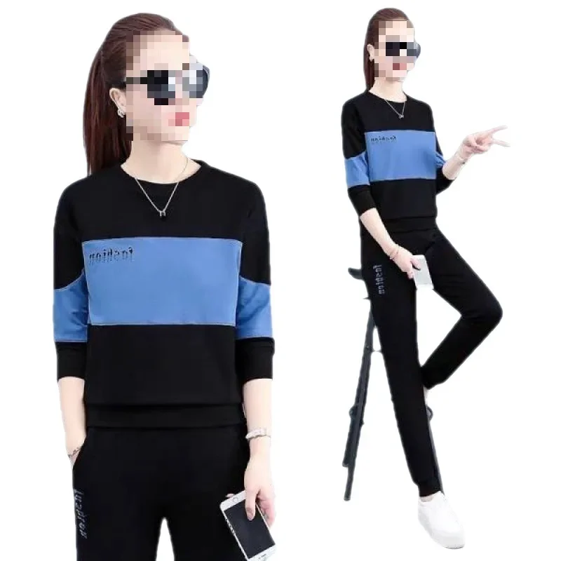 2023 весна осень новый стиль женский повседневный спортивный костюм больших