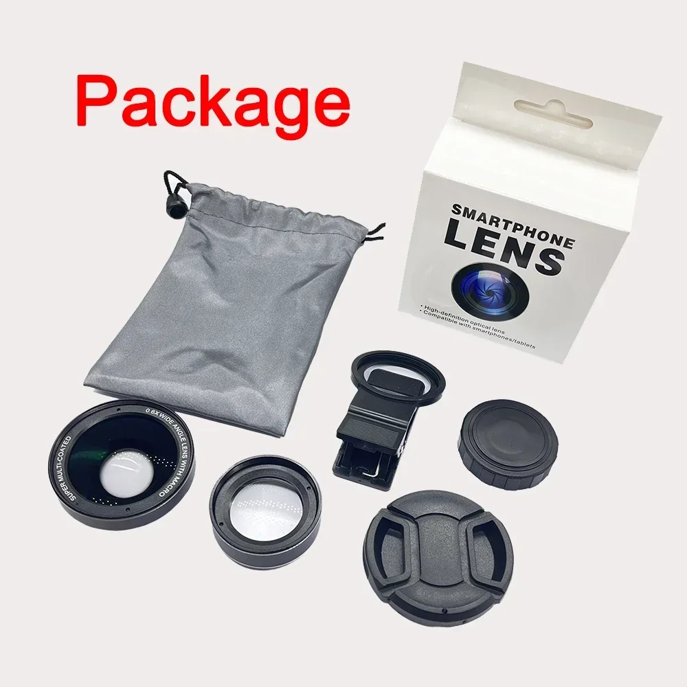 Новинка HD-стекло 0 6x супер широкоугольный объектив с 15x макрообъективом для