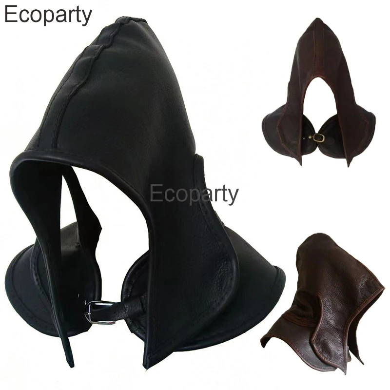 Шарф-капюшон из искусственной кожи для мужчин и женщин короткий винтажный