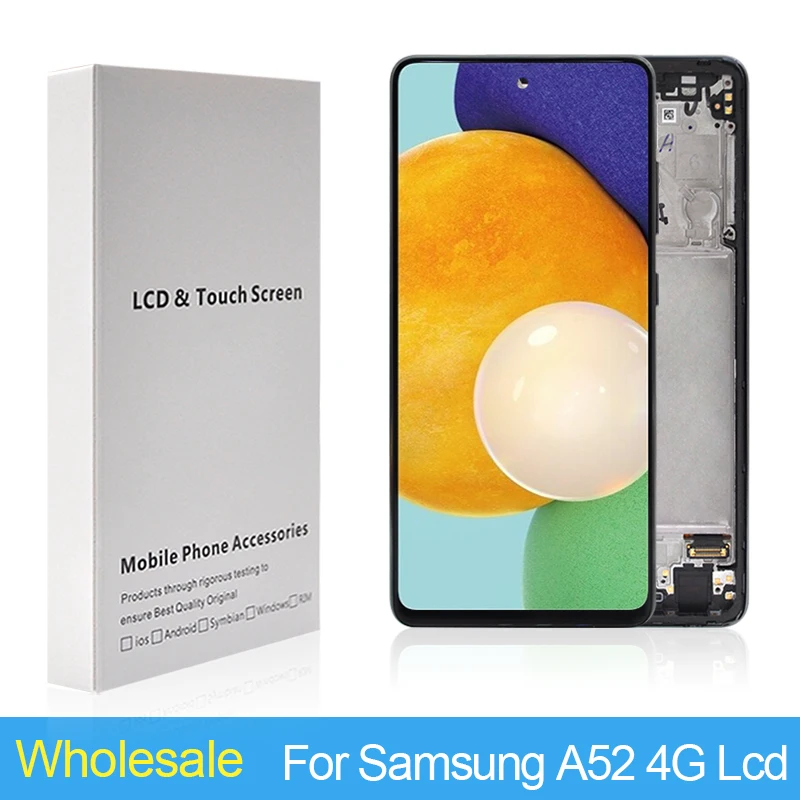 

Бесплатная доставка, ЖК-дисплей 6,5 дюйма для Samsung Galaxy A52 4G, сенсорный экран с цифровым преобразователем A52, дисплей A525F A525F/DS A525M в сборе