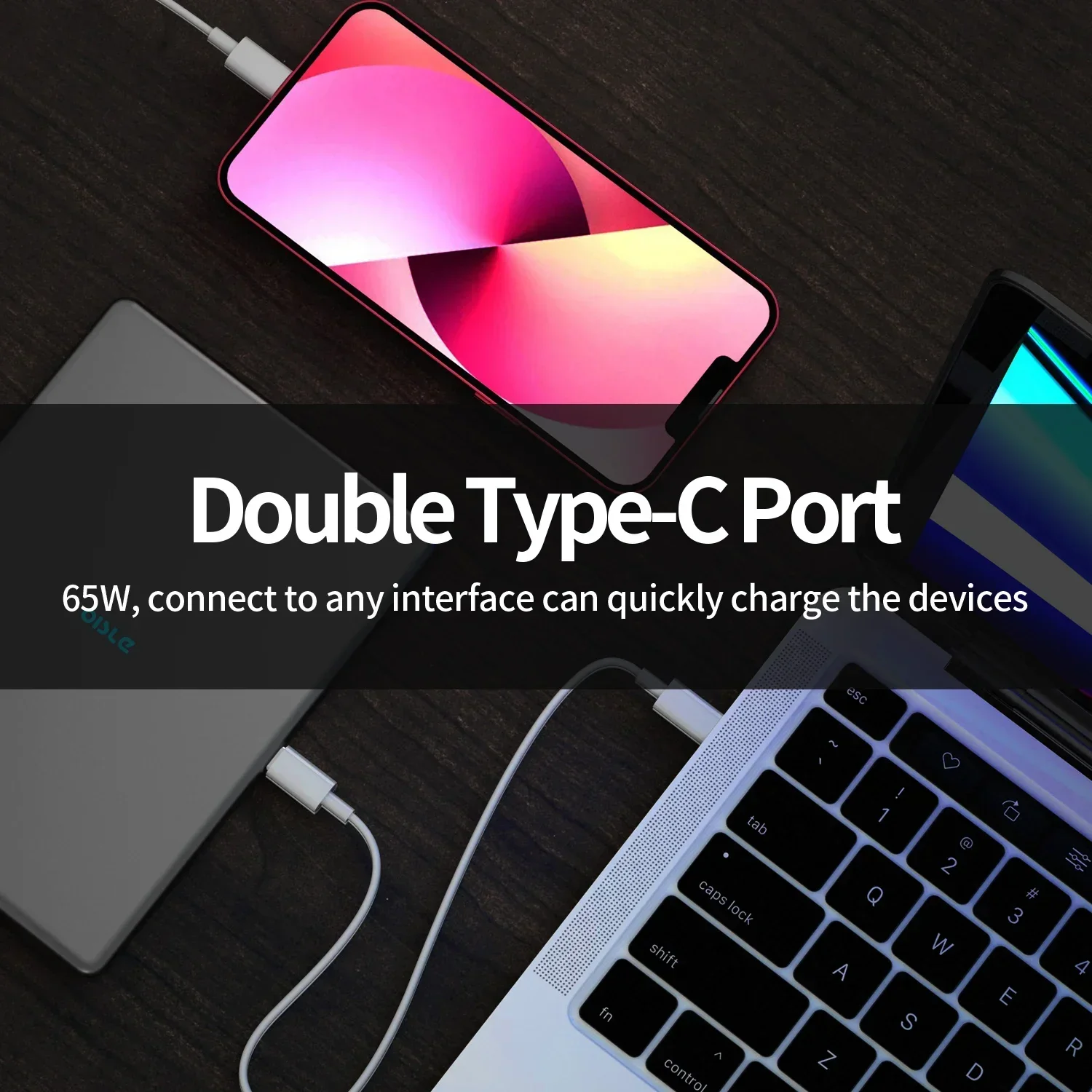 OISLE 16900 мАч тонкое быстрое зарядное устройство с металлическим корпусом 65 Вт