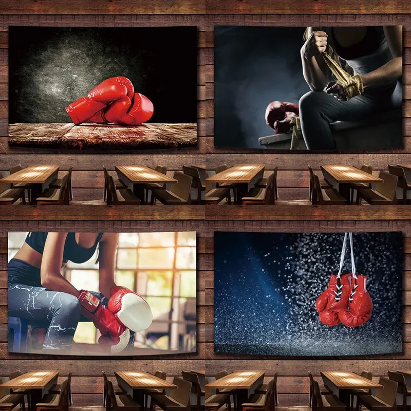 

BOXING Train Poster Wall Hanging Flag Canvas Painting Tapestry Vintage Fitness Workout Banner Gym Wall Decor Sticker Mural