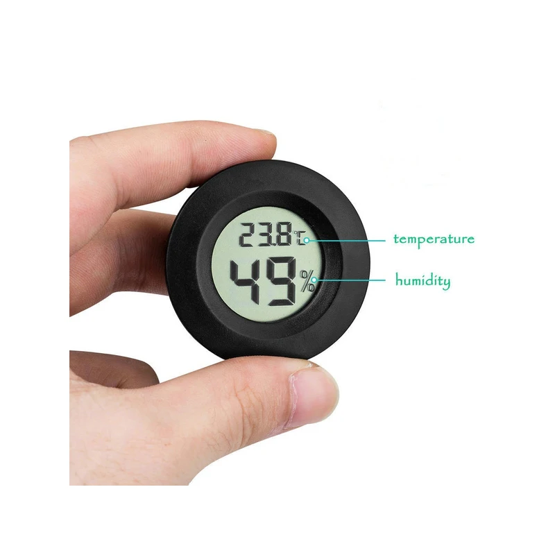 

1pc Mini Hygrometer Thermometer Fahrenheit or Celsius Meter Digital LCD Monitor Indoor Room Round Humidity Temperature