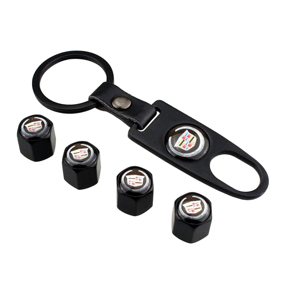 

4 шт. колпачки для стержней клапанов колес автомобиля с брелком для Cadillac Escalade CTS CT5 XT5 XTS XLR BLS SLS STS SRX Deville, автоаксессуары