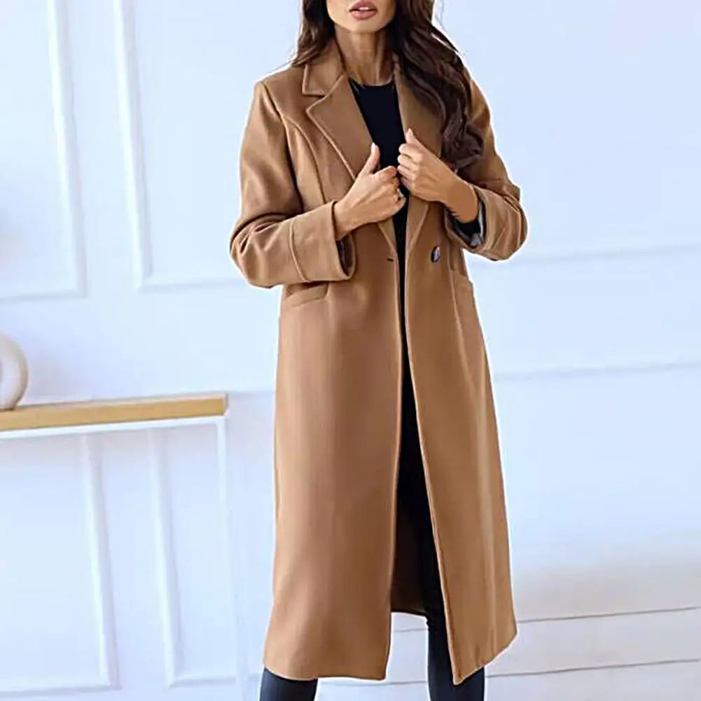 

Women Overcoat Notch Collar Winter Coat Mid Length Women Winter Coat