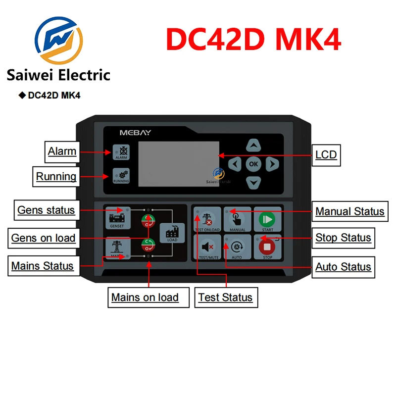 Контроллер для дизельного генератора контроллер остановки запуска бензина DC42D MK4