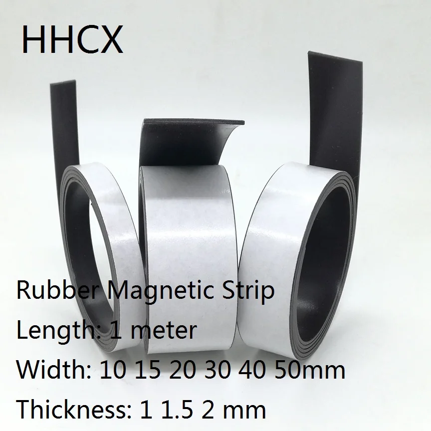 1 м/лот Резиновый магнит 10*1 15*1 20*1 30*1 мм, самоклеящаяся Гибкая ...