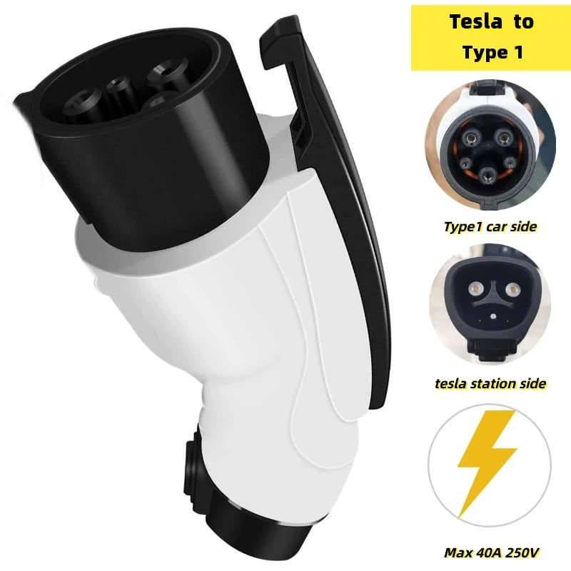 

Зарядное устройство TESLA для электромобилей типа 1, адаптер Tesla, электрическая станция для электромобиля, тип 1 SAE J1772, боковой разъем для автомобиля, переменный ток 40 А 250 В