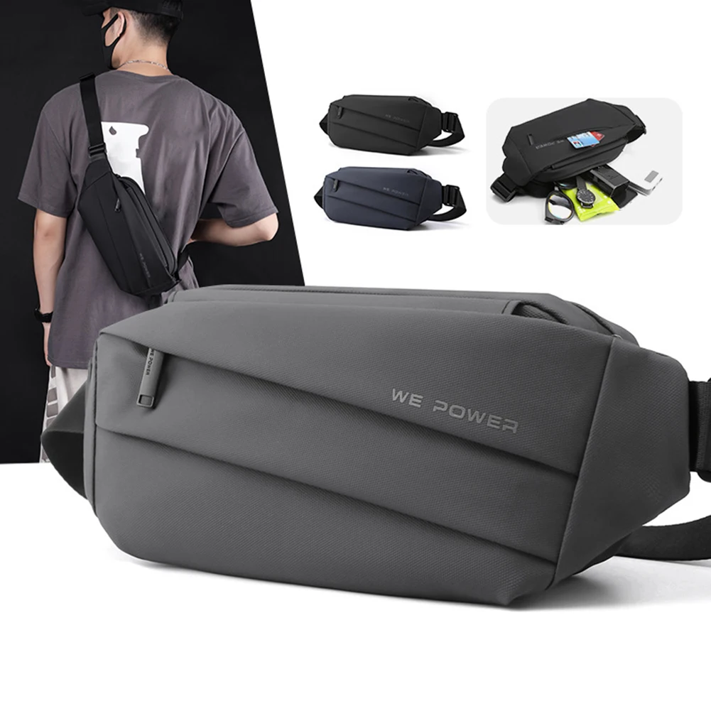 

Men Male Nylon Crossbody Chest Bags Adjustable Shoulder Bag Multifunctional Portable Lightweight Resistance Business Waist Bag