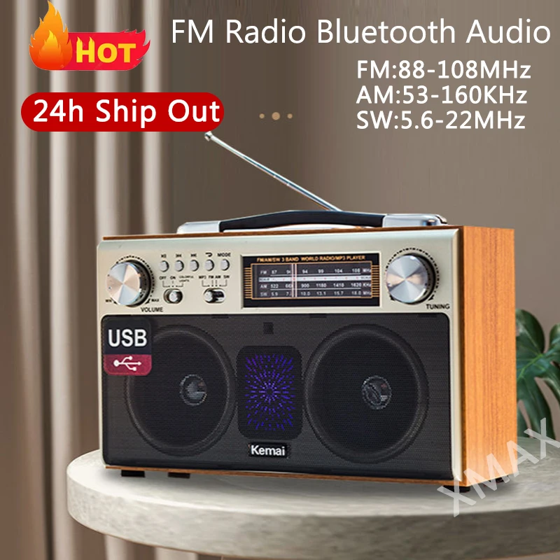 Высококачественный портативный деревянный беспроводной Bluetooth-динамик в стиле