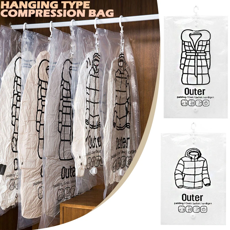 

Vacuum Bag Convenient Compression Hanging Storage Bag Moisture-proof Quilts Clothes Storage Reusable Sack Saving Space Air Bags