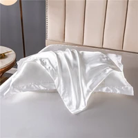 net red double sided ice silk pillow case plain color cold washed silk single pillow case solid color 48 74cm48x74cm