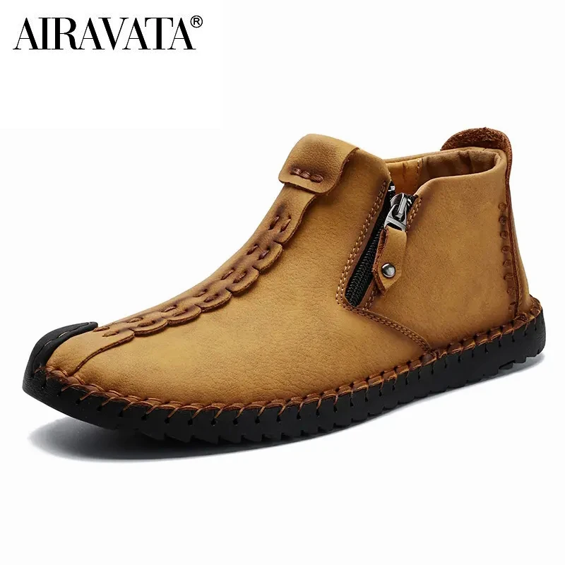 2022 Retro Classic British Style Men's Leather Shoes Handmade Shoes Breathable Driving Shoes Casual Leather Shoes Ankle Boots