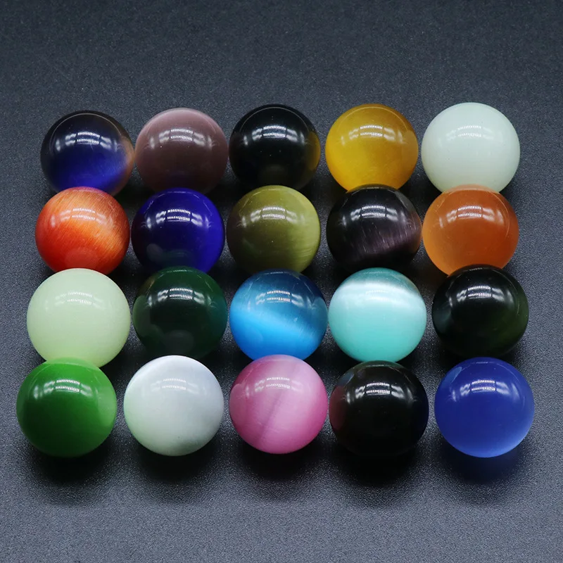 

Beautiful 1Box 20MM Colorful Cat Eye Sphere Quartz Crystal Polished Ball Stones Specimen Home Office Quartz Crystals