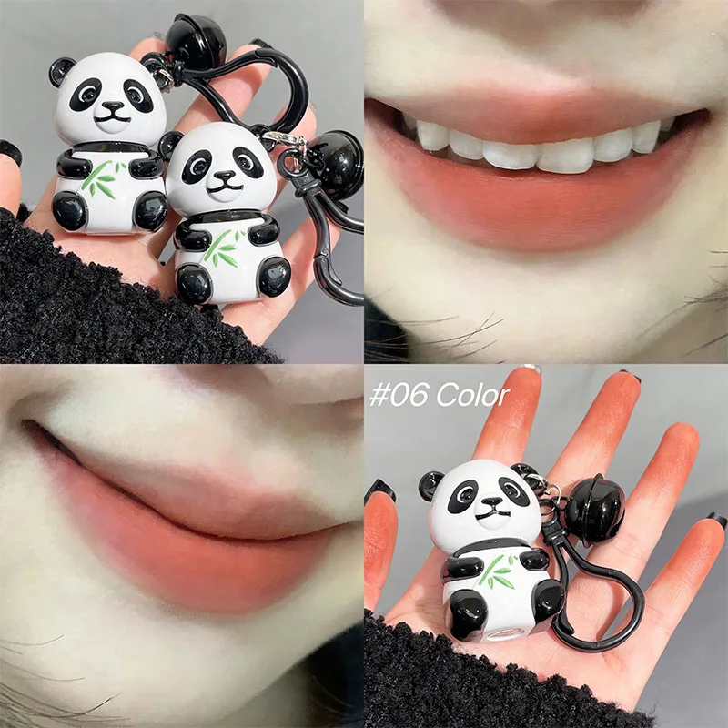 Ярко-розово-красный блестящий водостойкий стойкий брелок в виде панды бархатная