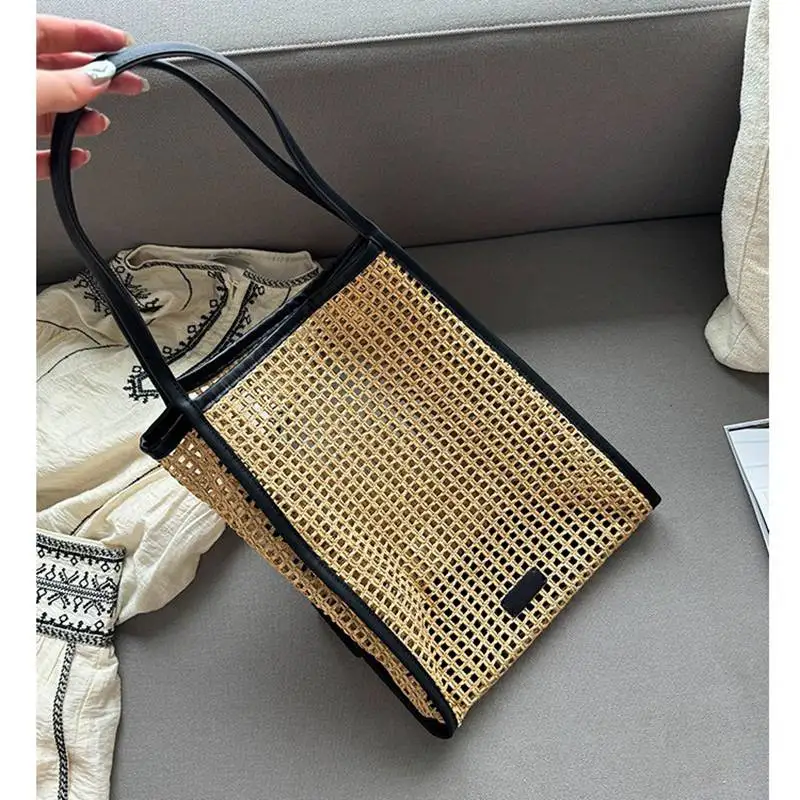 Новинка лета 2024 стильная плетеная Сумка из рафии Повседневная сумка для отпуска