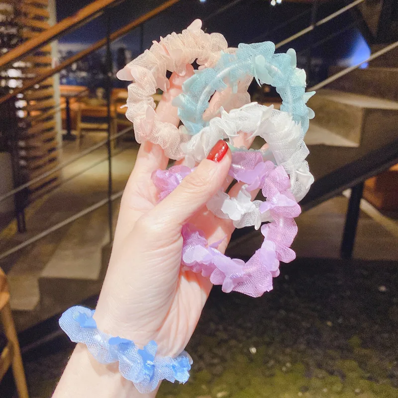 

5PCS Fashion Sweet Scrunchies Organza Large Intestine Hair RingHair Rope For Women Ponytail High Quality Scrunchie Hair Bands