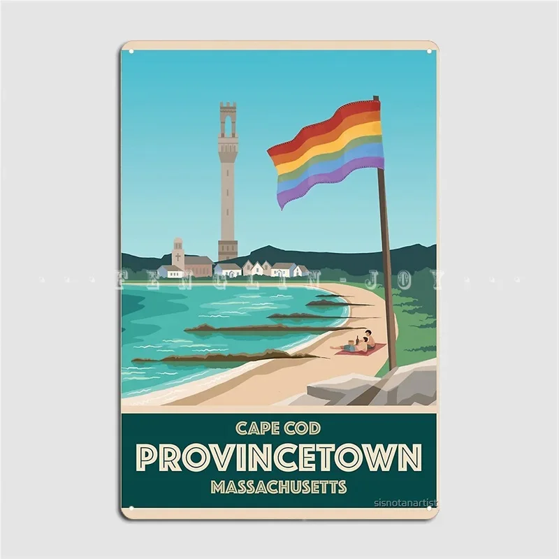 Провинцетан винтажный металлический знак для путешествий паб гостиная постер