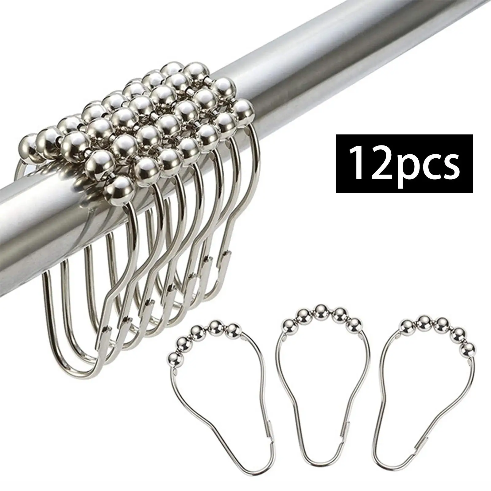 

Крючки для душевой занавески из нержавеющей стали, нержавеющие прочные вешалки, декоративные занавески для душа, кольца для гардероба