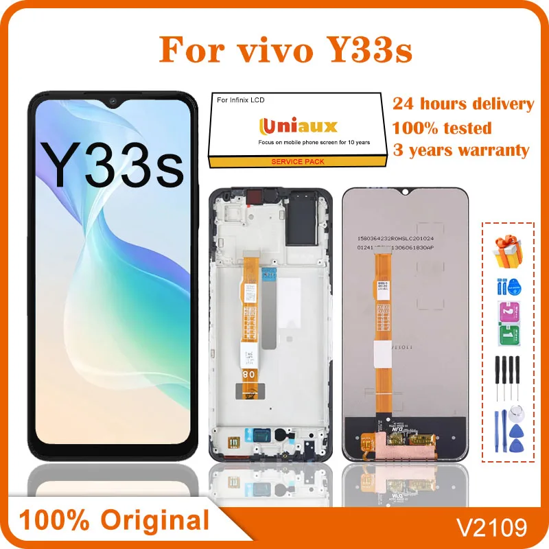 Оригинальный дисплей 6 58 дюйма для VIVO Y33s V2109 детали ремонта