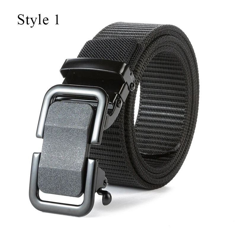 Men Canvas Belt Breathable Weaving Belt Casual Nylon Waist Belt Jeans Waistband Toothless Automatic Buckle Belt 1PC Outdoor