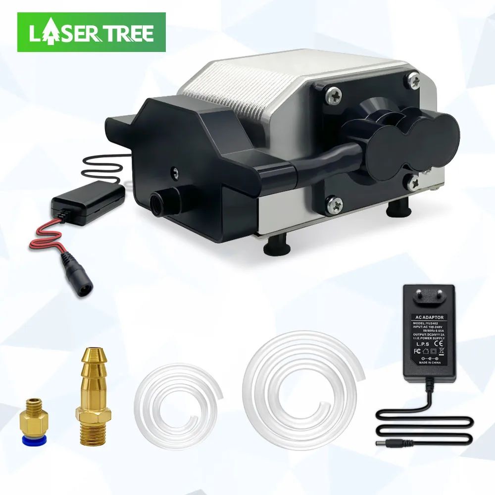 LASER TREE 30L/min Air Pump Metal Nozzle Low Noice High Speed Full Metal Air Compressor for Air Assist Laser Module Wood Tools