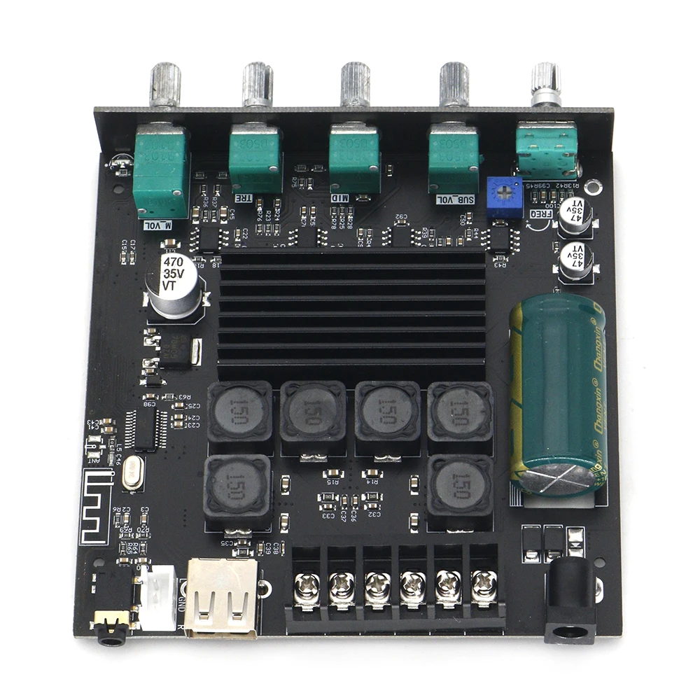 ZK-TB21S TPA3116 2 1 каналов Bluetooth 5 панель усилителя сабвуфера 50 Вт x2 + 100 Плата мощности