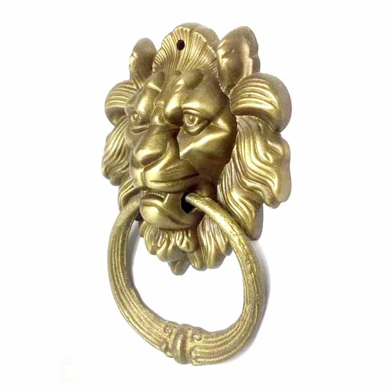 

Lion head door handle, 1 piece, vintage, brass, solid wood, villa, yard, gate, handle, decoration golpeador de puerta door