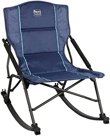 

Rocking Camping Chair with Hard Armrests, Portable Outdoor Rocker for , Garden, Lawn, Supports up to 250 lbs, Blue
