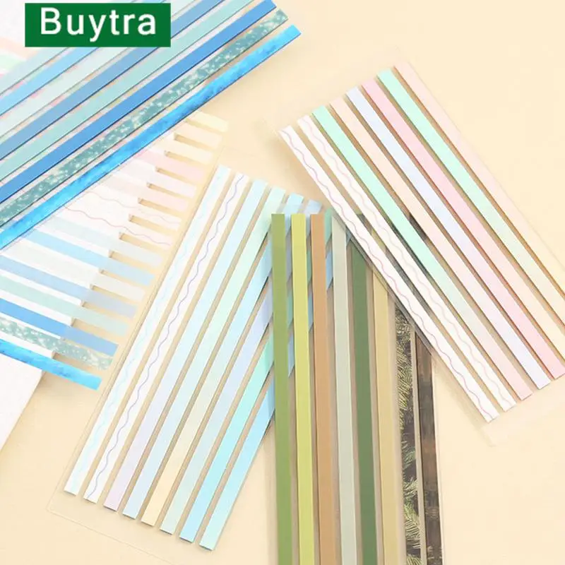 

160Sheets Color Slim Strip Self Adhesive Memo Pad Sticky Notes PET Waterproof Index Stickers Office Classification Markers