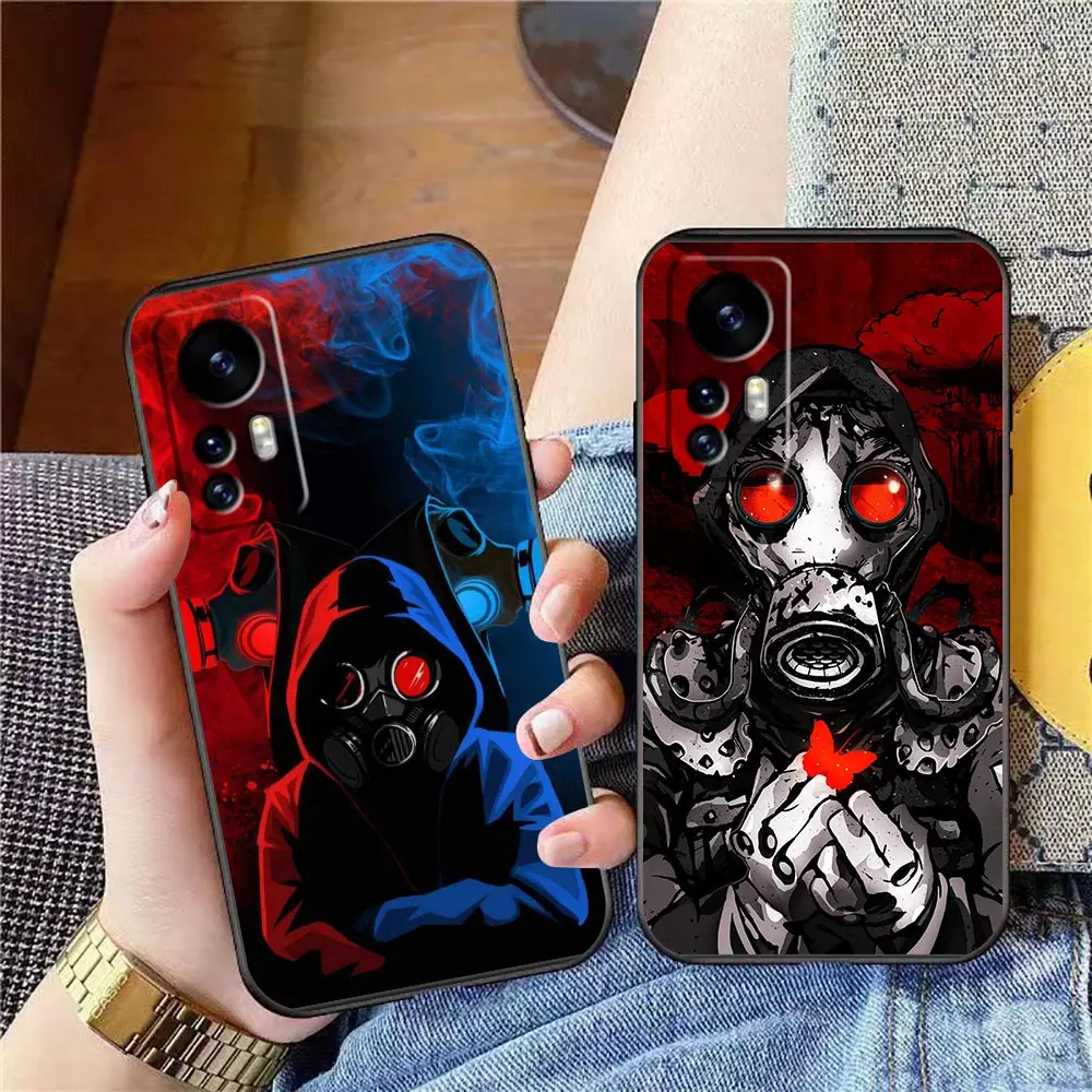 

Funda Cqoue Case For Xiaomi 13 12 12T 11 11T 10 9SE 9 CC9 8SE 8 Pro Lite Plus Shell Capa Case Para Cover Funny Gas Mask Graffiti