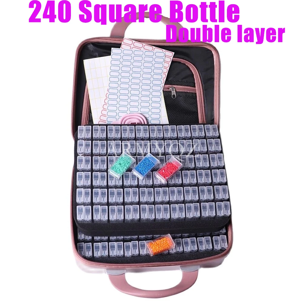 

Diamond Painting Makeup Organizer Accessories 240 Bottles Carry Case Storage Box Accessories Tools Carry Case Container Bag