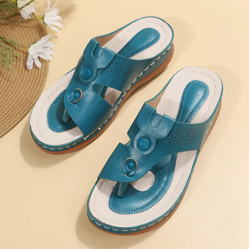 2023 Fashion Women Sandals Summer Women Shoes Peep Toe Shoes Woman Light Slippers Breathable Wedge Shoes Thick Sandalias Mujer