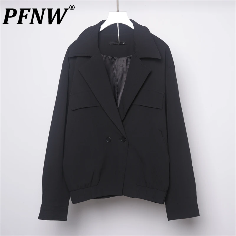 

PFNW Vintage Men's Drakwear Jackets Lapel Solid Color Casual Coats Autumn High Quality Tops Niche Design 2023 Trendy New 28W1594