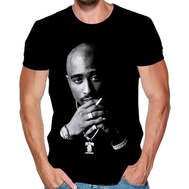 

Men T-shirts Tupac Shakur 2pac Legendary Rapper 3d Printing Summer Fashion Men Kids Casual Camisetas Hombre Oversized 6xl
