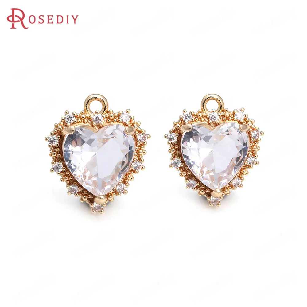 Латунные и стеклянные украшения цвет шампанского 14 х17 мм 6 шт.