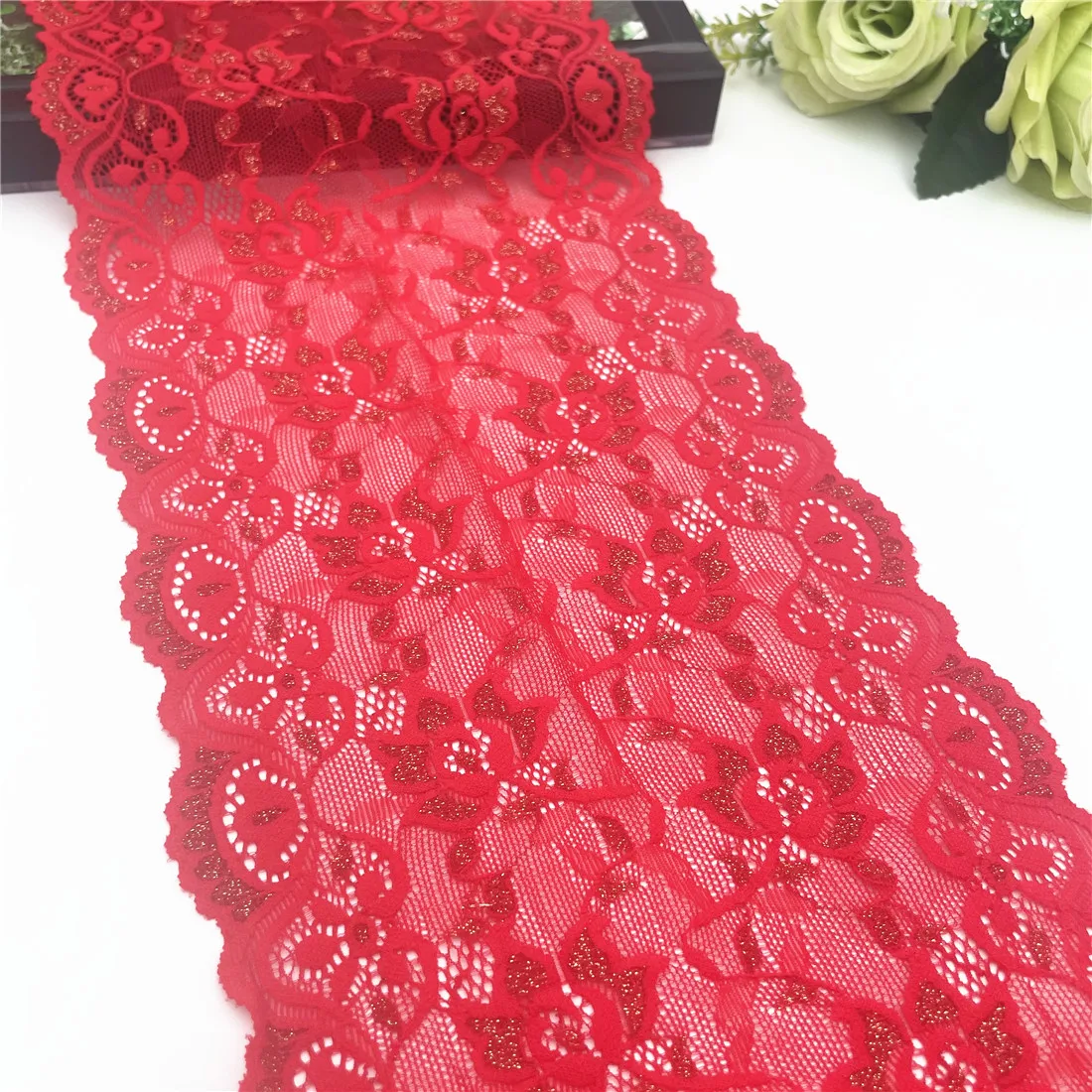 Эластичная кружевная юбка по подолу, ширина 18 см, 3 ярд в партии