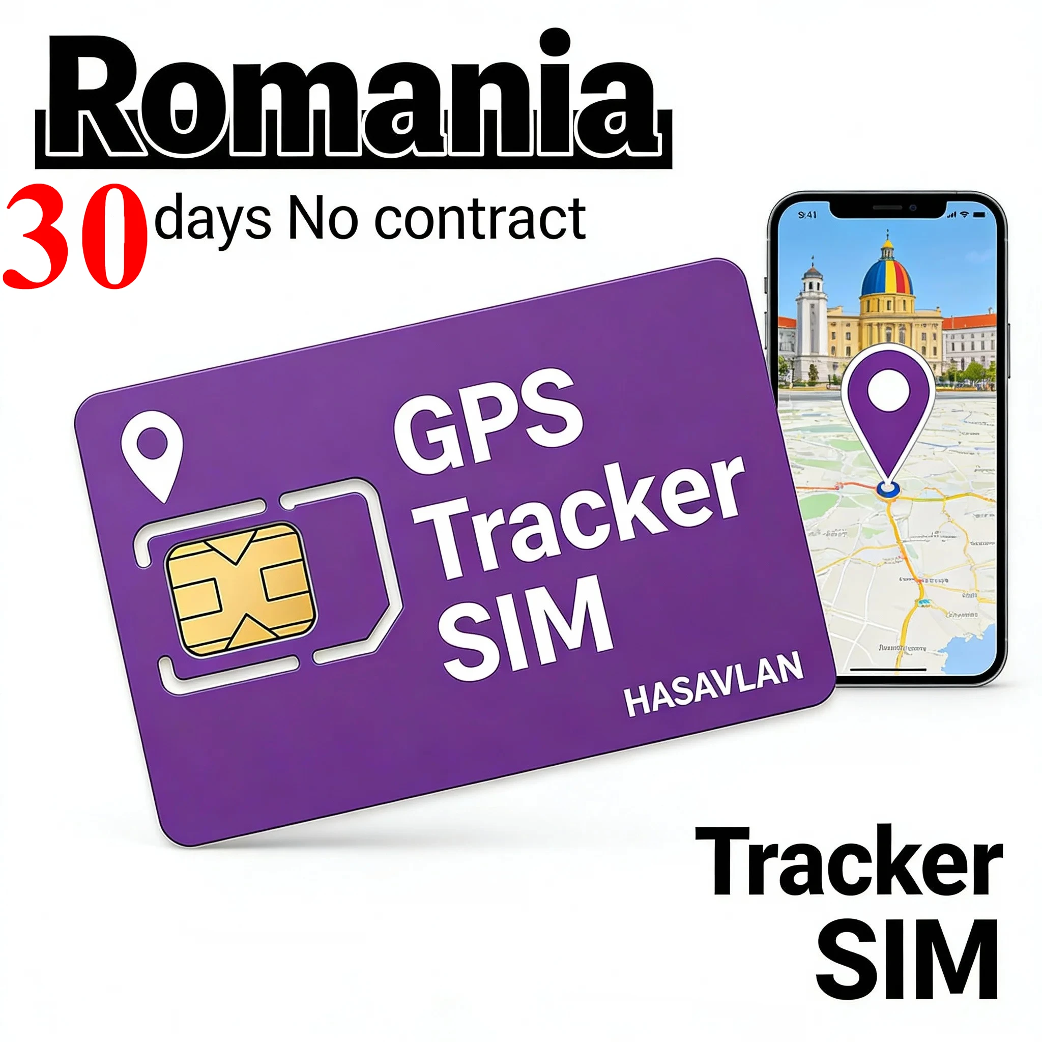 Фото SIM-карта для трекера, без контракта, 30 МБ/30 дней, с возможностью продления, стандарт 4G LTE, Micro Nano Cat1 M2M IoT GPS, ZOVAGOLO РУМЫНИЯ №3