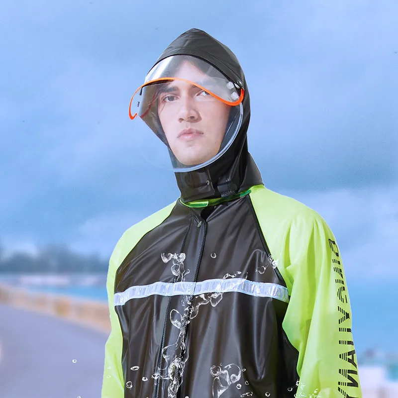 

Military Poncho Clothes Waterproof Hoodie Riding Thicken Tarp Raincoat Suit Luxury Reflective Zipper Gabardinas Rain Gear