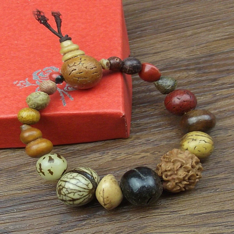 Vintage Natural 18 Bodhi Seed Bracelet Bangles Buddha Charm Tibet Buddhist Prayer Wood Beads | Украшения и аксессуары