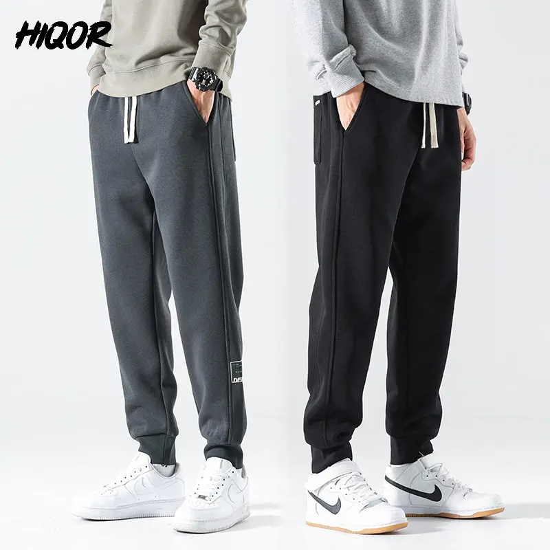 

HIQOR Autumn Winter Thickened Men's Sweatpants Cotton Sports All-match Loose Casual Pants Outdoor Trousers Japanese Style Baggy