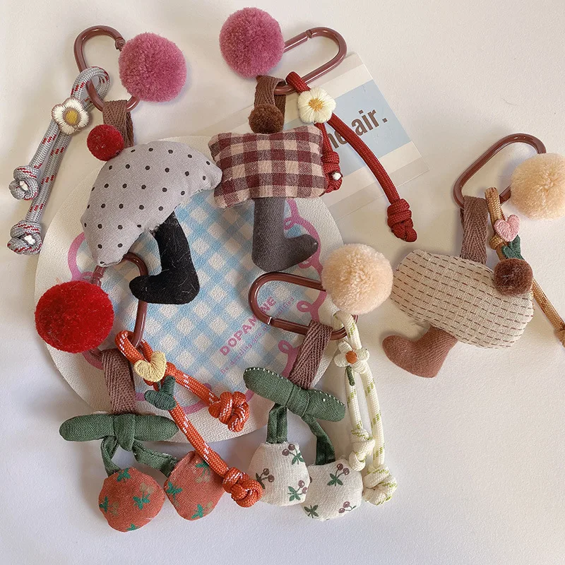 Милый брелок в виде гриба креативный ручной работы тканевые брелоки с вишней для