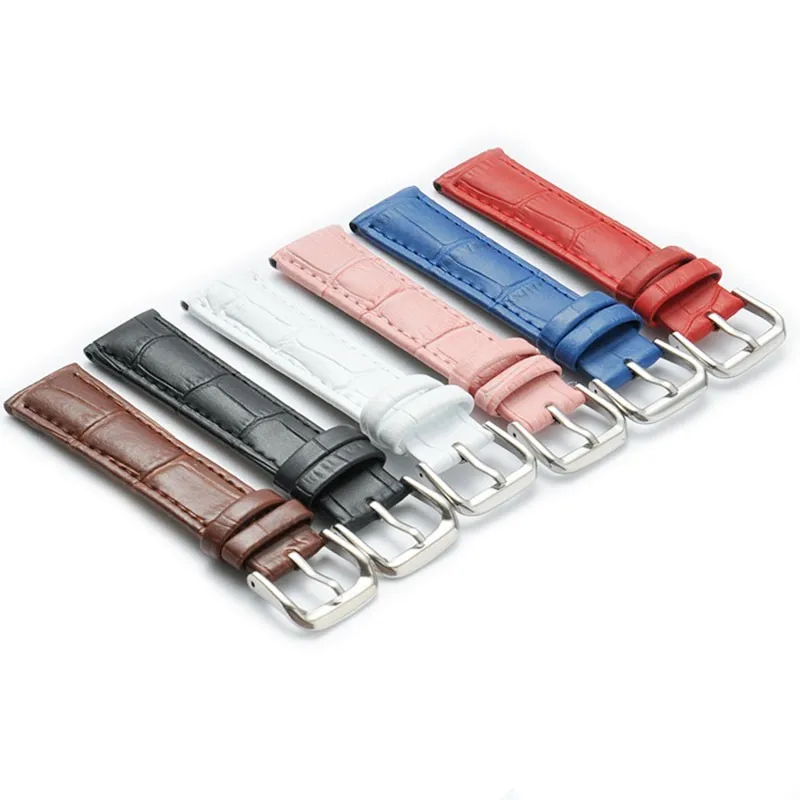 

Bamboo Pattern Genuine Leather Strap 10-24mm 16/18/20/22/22/24mm High-Quality Men and Women Universal Colorful Watch Accessories