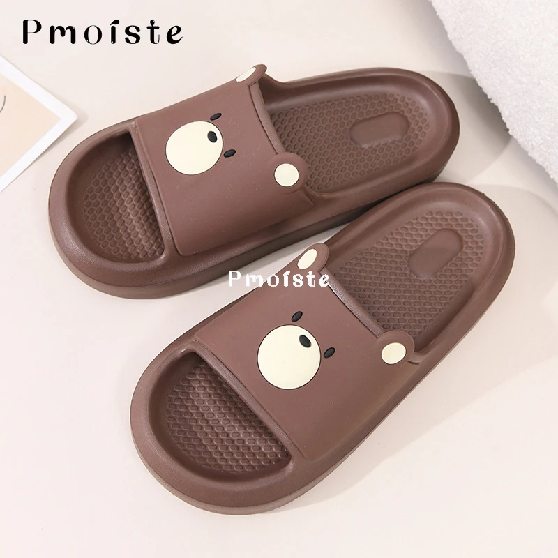 Women's Home Slippers Flat Cute Bear Summer Shoes for Woman Comfortable Cartoon Designer Slides Indoor EVA 2023 Slipper Non-slip