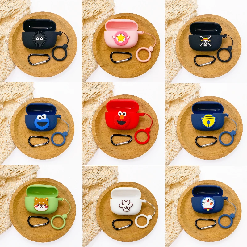 

Чехол для JBL Wave 200 TWS, мультяшный рисунок, мягкий силиконовый зеркальный чехол, мягкий чехол для jbl 200, чехол с кольцом